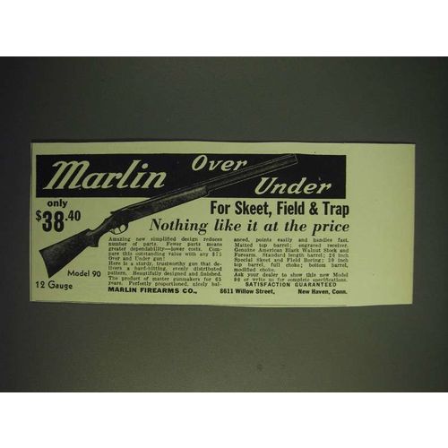1936 Marlin Model 90 Over Under Shotgun Ad