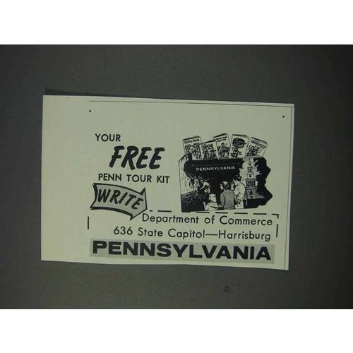 1963 Pennsylvania Tourism Ad - Department of Commerce