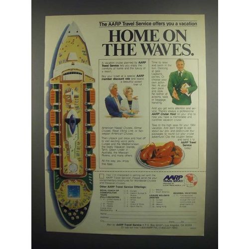 1984 AARP Travel Service Ad - Home on the Waves