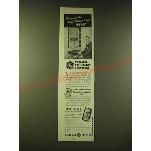 1951 General Electric Variable Reluctance Cartridge Ad