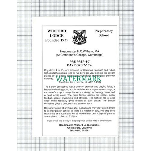 C5950) Widford Lodge Prep School Chelmsford Advert - 1994 Small Cutting