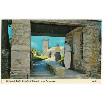 Postcard The Lych Gate, Crantock Church, near Newquay, Cornwall. Unposted