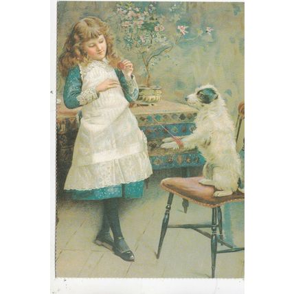 A Helping Hand from Dogs Postcard unused VGC