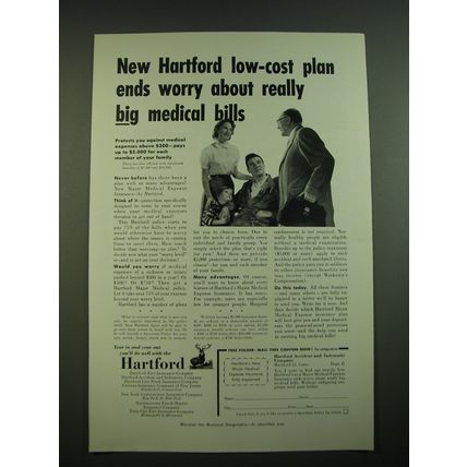 1956 Hartford Insurance Ad - New Hartford low-cost plan ends worry