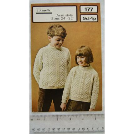 Vintage: Ranella 177 sweaters, DK & Aran, 24-32 inches