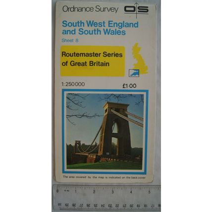 1979 OS Routemaster Map Sheet 8 South West England & South Wales