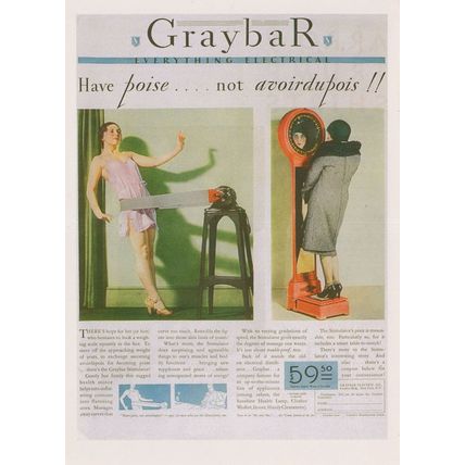 Graybar Body Massager Lose Weight Old Scales Advertising Postcard
