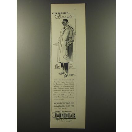 1953 Baracuta Raincoat Ad - Give the best.. a Baracuta