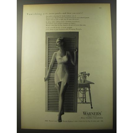 1953 Warner's Bra and Girdle Advertisement - Vanishing act secret panels