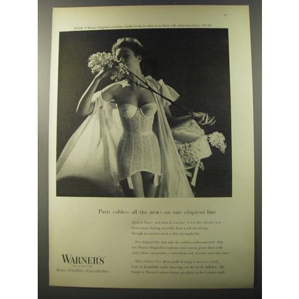 1953 Warner's Corselette Ad - Paris cables: all the news on one eloquent line
