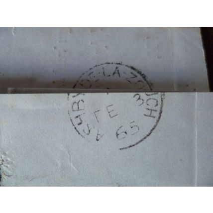 1865 GB QV 1d Red stamp JN Plate No 71 Bank of England Duplex 74 entire Dalby