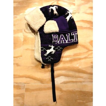 Baltimore Purple/Black Sherpa Hunter O/S Winter Design Cap w/Ear Flaps
