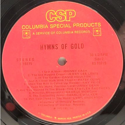 Hymns of Gold 1972 LP Vinyl Record Christian Music Country Artists (P10)