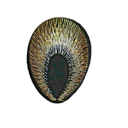 Iron On Patch Peacock Eye Sew Badge Embroidered Badges Gold Silver Patches P221