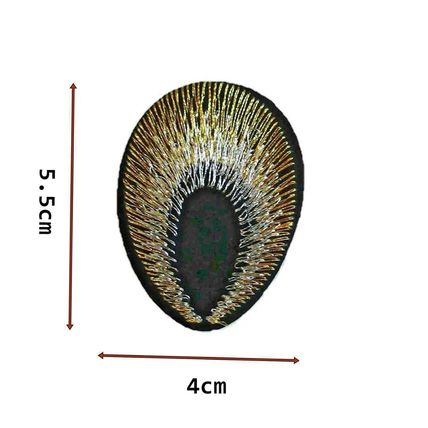 Iron On Patch Peacock Eye Sew Badge Embroidered Badges Gold Silver Patches P221