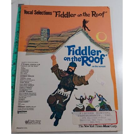 RARE Sheet Music Vocal Selections FIDDLER ON THE ROOF Jerry Bock Sheldon Harnick