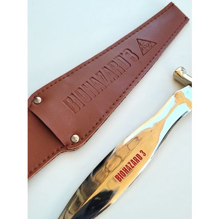 BIOHAZARD 3 Letter Opener Dagger (Gold) w/ Leather Sheath HK Comic Resident Evil
