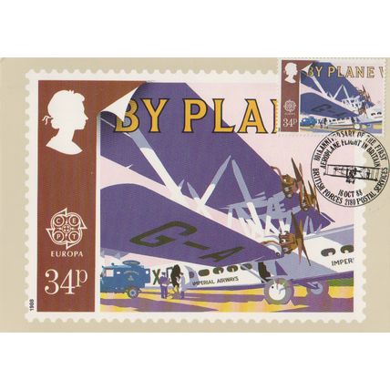GB 1988 80th anniversary 1st aeroplalne flight in UK PHQ with special BFPO pm