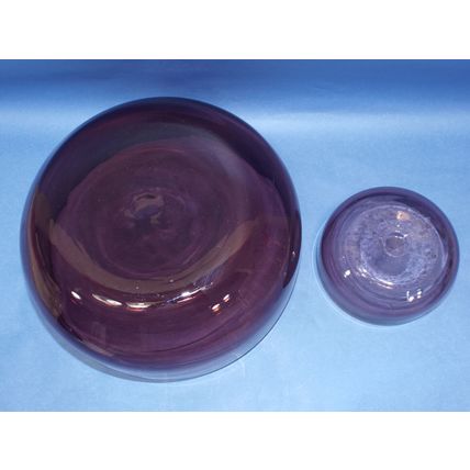Vintage Amethyst Glass Large Mixing Bowl Handblown Scandinavia? Georgian? Salsa