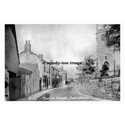 pt7881 - Conisbrough Church Street & Church , Yorkshire - print 6x4