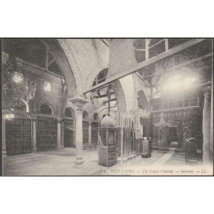 Interior, The Coptic Church, Old Cairo, c.1905 - Lévy Postcard LL164