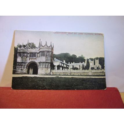 SEAT OF LORD CLIFDEN LANHYDROCK, BODMIN, CORNWALL used antique postcard 1911 pm=