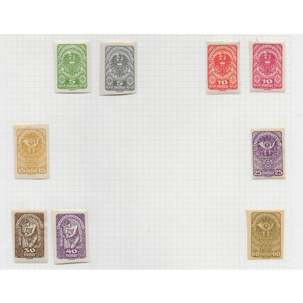 AUSTRIA MH & MNH SELECTION PRE WAR STAMPS 112 COUNT NEWSPAPER AIRS ARMS ARTS ETC