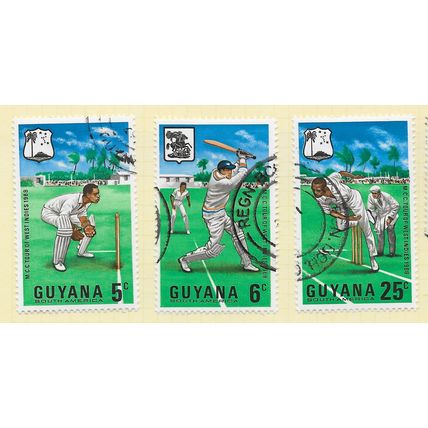 GUYANA 1968 MCC CRICKET SPORT TOUR WEST INDIES SET USED BATSMAN UMPIRE BOWLER