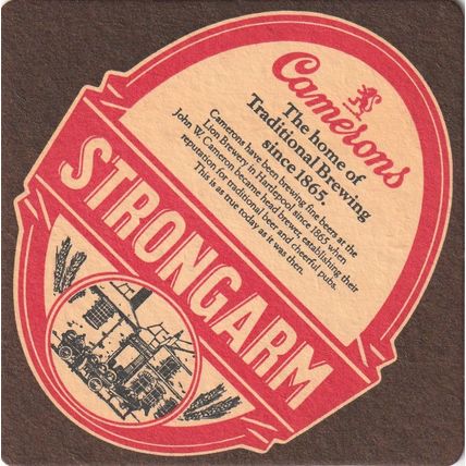 BEER MAT - CAMERONS BREWERY - STRONGARM - (Cat No 142) - (1983)