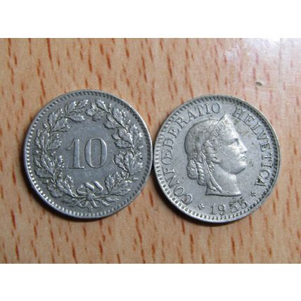 Switzerland 1955 10 Rappen Coin