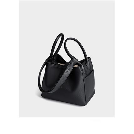 Genuine Leather Women Large Capacity Top-handle Hobo Bag Black