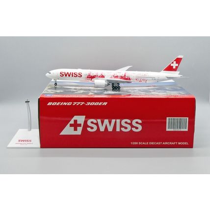 B777-300ER SWISS "FACES OF SWISS" REG: HB-JNA W/STAND - JC WINGS XX20038 1/200
