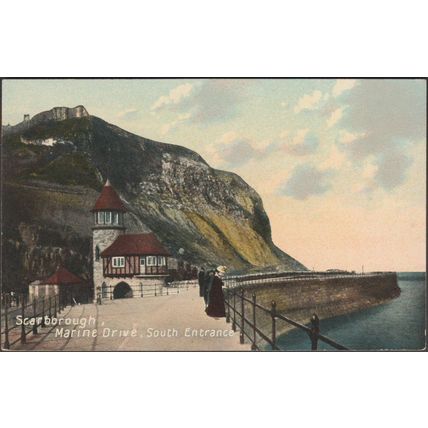 Marine Drive, South Entrance, Scarborough, c.1905-10 - Thomas Taylor Postcard
