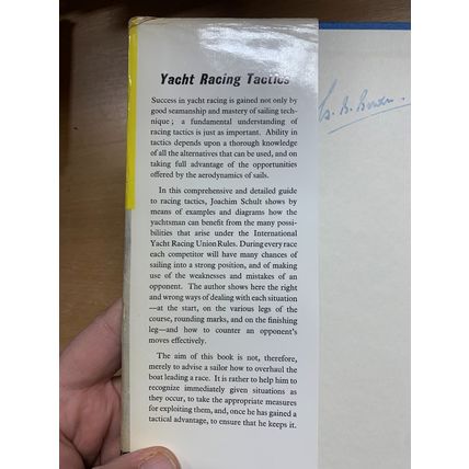 1964 1ST UK EDITION "YACHT RACING TACTICS" JOACHIM SCHULT HARDBACK BOOK (P4)