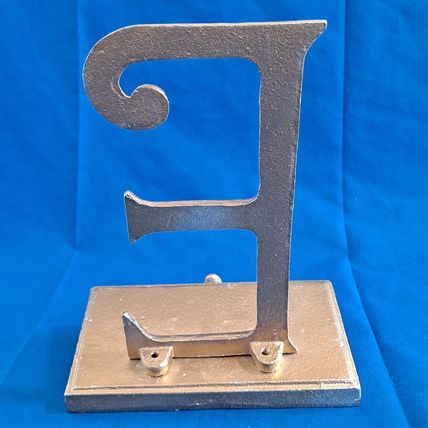 LARGE 8" tall Gold Colored Metal LETTER E Christmas STOCKING HANGER Holder Hook