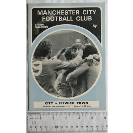 1972 programme Manchester City v. Ipswich Town