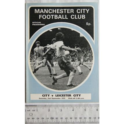 1972 programme Manchester City v. Leicester City, 2/9