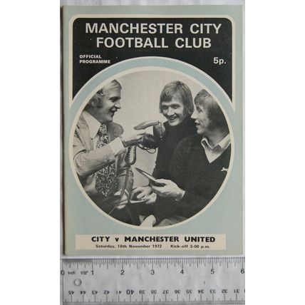 1972 programme Manchester City v. Manchester United