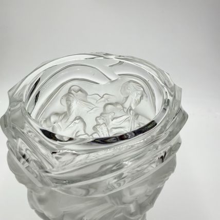 Rare R.Lalique Crystal France Art Deco Harvest Wheat Frosted Embossed Vase 9.4”H