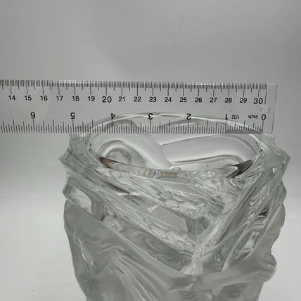 Rare R.Lalique Crystal France Art Deco Harvest Wheat Frosted Embossed Vase 9.4”H