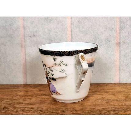 Japanese Art Deco Tea Cup, Vintage Oriental Porcelain, Eggshell China 1930s 1920