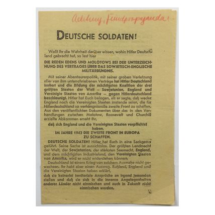 Original WW2 Soviet/Russian Air Drop Leaflet. - Code 1621 (and 1602). - 1942.