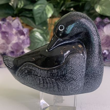 Aardik Collection Carved Black Soapstone Loon/Duck Bird Vintage 1972 Canada 4.25