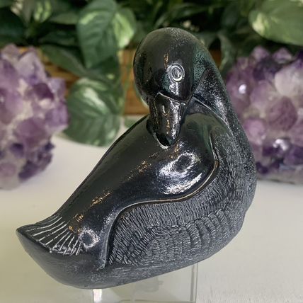 Aardik Collection Carved Black Soapstone Loon/Duck Bird Vintage 1972 Canada 4.25