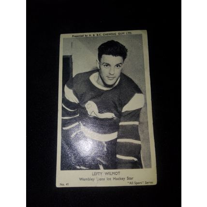 A&BC gum all sport series #41 lefty wilmot ice hockey