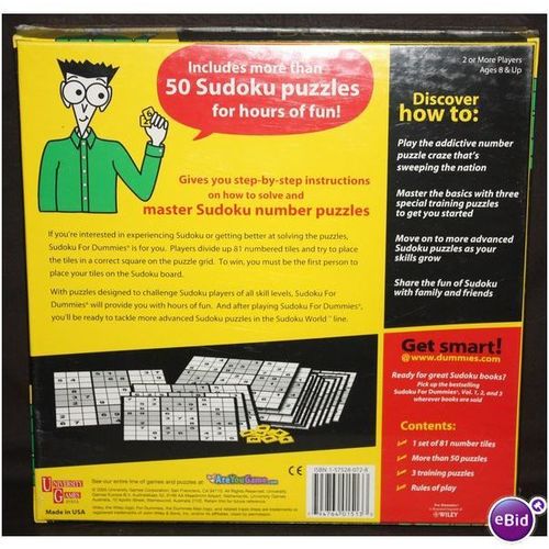 2005 University Games Sudoku For Dummies - Sealed