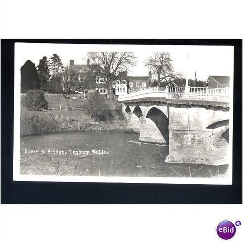 Worcestershire TENBURY WELLS River and Bridge Postcard by Landscape