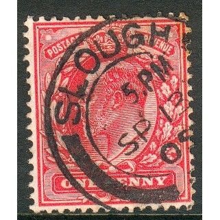 GB stamps 1902-10 KEV11 - 1d SG219 Slough 11