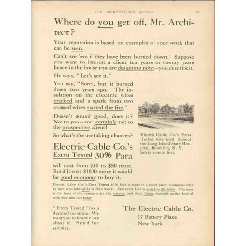 the electric cable company 1912 where do you get off vintage ad