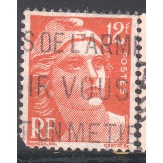 France Stamps 1945 - SG 1007b - 12f orange "Marianne" - used